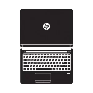 استیکر لپ تاپ توییجین و موییجین طرح black 01 مناسب برای لپ تاپ Hp 430 g3 به همراه برچسب حروف فارسی کیبورد