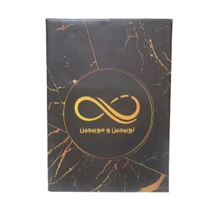 استیکر لپ تاپ توییجین و موییجین طرح black 01 مناسب برای لپ تاپ Hp 430 g3 به همراه برچسب حروف فارسی کیبورد