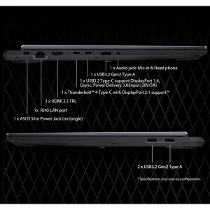 لپ تاپ 16 اینچی ایسوس مدل TUF Gaming F16 FX608JMR-F16I75060-i7 14650HX-32GB DDR5 5600MHz-1TB SSD-RTX5060 8GB-FHD 165Hz-W