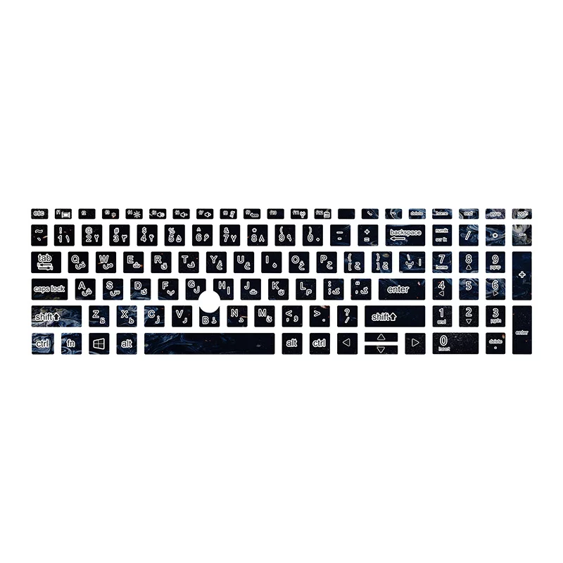 برچسب حروف فارسی کیبورد توییجین و موییجین مدل colors 09 مناسب برای لپ تاپ اچ پی Zbook 15 G5-G6