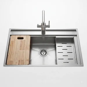 سینک بوچی 52 × 90 استیل تک لگن flow